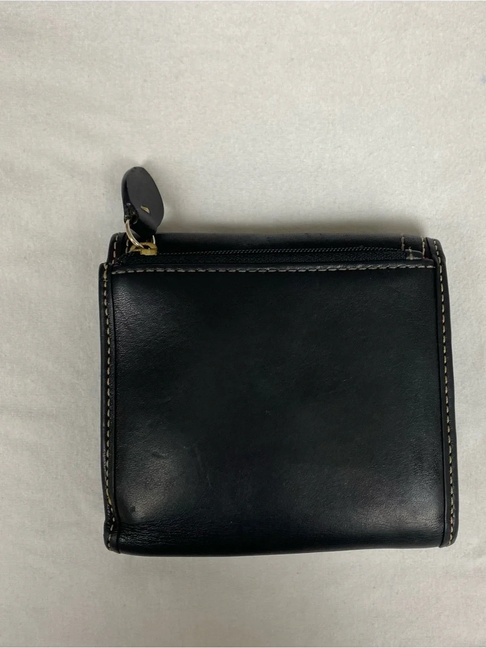 Rare Vintage Coach Black Leather Wallet with Gold Turnlock